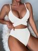 New Swimsuit Female Sexy Cross Hollow Bikini Swimsuit Pit Strip Solid Color Split Swimsuit