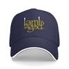 Lamb of God Logo Embroidered Black Baseball Cap with White Trim Classic Adjustable Fit for Music Fans and Metal Enthusiasts