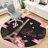 1pc Paris Eiffel Tower Art Carpet for Office Non Slip, Round Carpet, Soft & Comfortable, Carpet for Office, Lightweight Round Floor Mat
