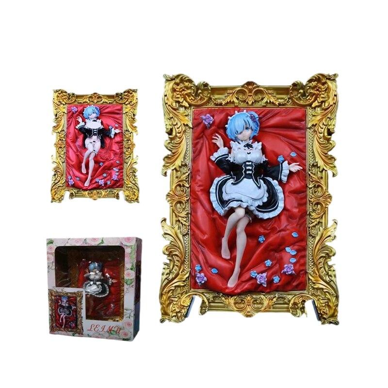 Different World From Zero Anime Figure Rem Photo Frame Figma Pvc Statue Model Collection Decoration Toys Boy Gift