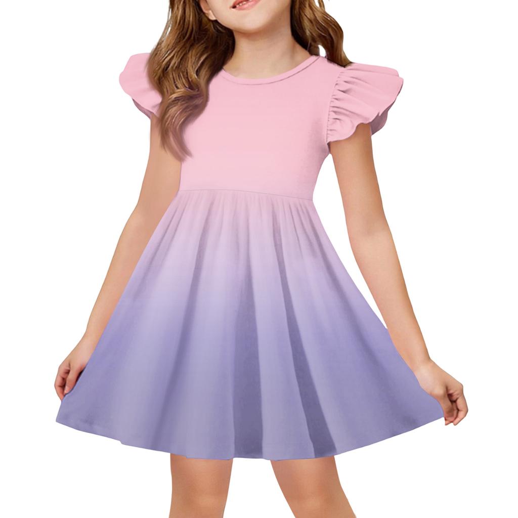 Girls' Summer Princess Dress , A,Line T,Shirt Dress Easter Day