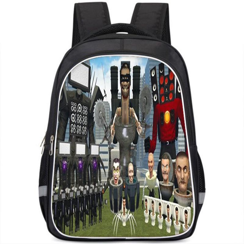 Skibiditoilet Titan Cameraman TV Man Anime Dessin Animé Sac à Dos
