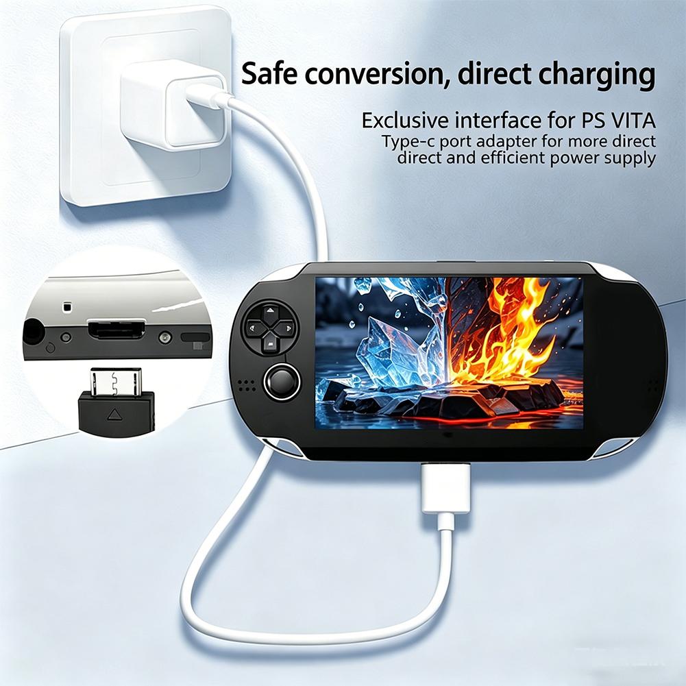 10cm Typ-C Lade- und Datenkabel für Ps Vita 1000 Spielkonsole Ladeadapter Typ C LED Konverterkabel für Ps Vita 1000