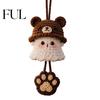 Hand Woven Ghost Decor Halloween Crochet Hanging Decoration, Handmade Ornament for Car Knitted Bag Charm Rearview Mirror, Knit Yarn Pendant