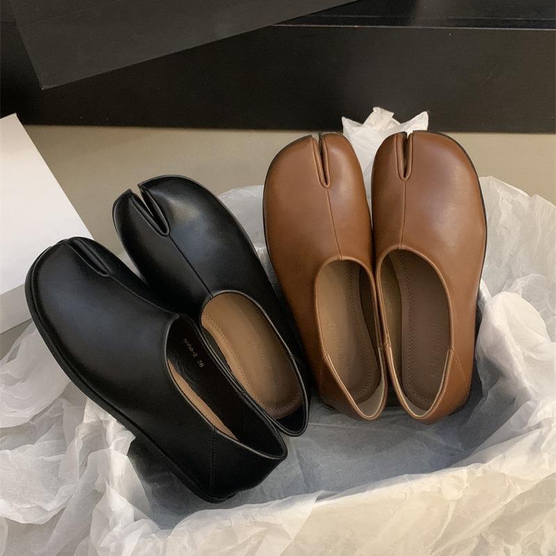 

Рукава ноги ретро обувь с раздельным носком на плоской подошве свиные копытца повседневная одинарная обувь женская на одном педале мягкая подошва с мягким верхом ленивая обувь 39