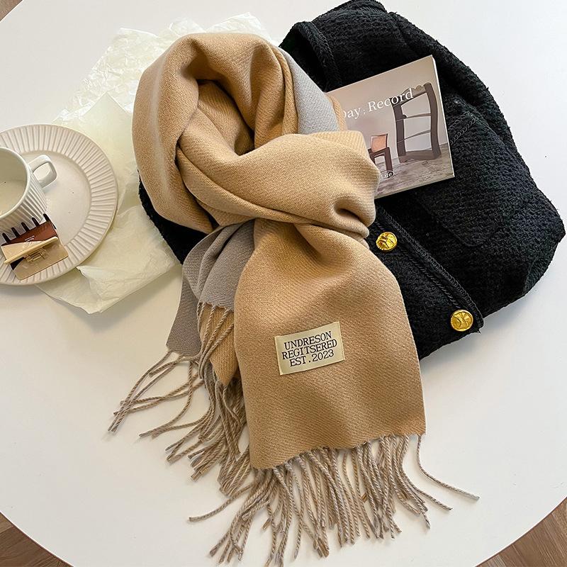 31Colors Fashion Cashmere Scarf for Women Warm Winter Solid Color Double Sided Wraps Neckerchief Poncho Echarpe Pashmina Stoles