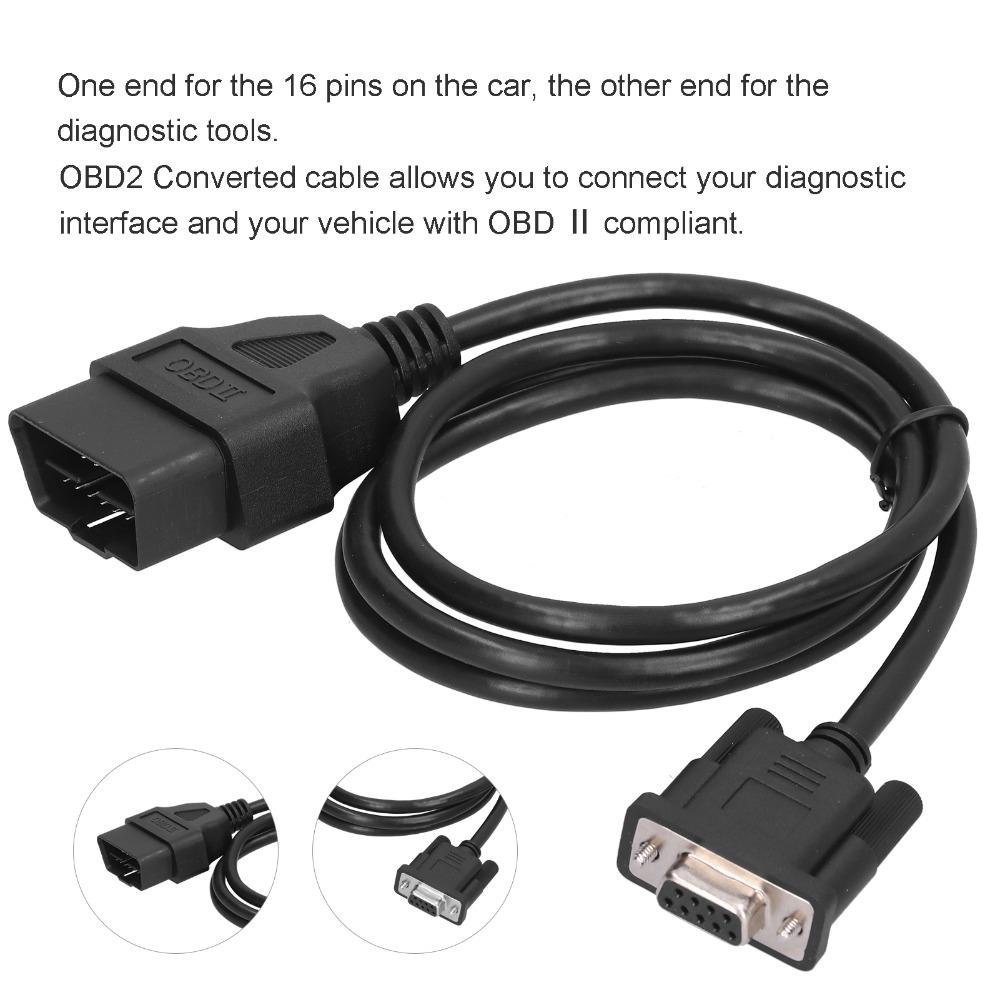 1M / 3.3ft OBD2 To DB9 Diagnostic Cable OBD2 Extension Cable Data Stream Monitoring