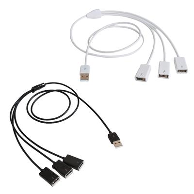 3 in 1 USB Splitterkabel USB Stromverteiler 1 Stecker auf 3 Buchsen USB 2.0 Adapter 1 auf 3 USB Splitter USB Verlängerungskabel