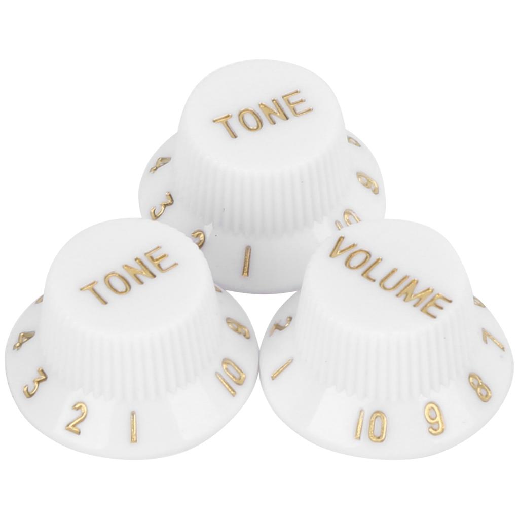 3Pcs Guitar Control Knob 1 Volume 2 Tone Fit Top Plastic Set Kit for Electric Bass GD73