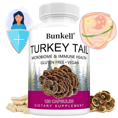 Turkey Tail Mushroom Supplement 1000mg Per Serving, Trametes Versicolor Mycelium, 120 Caps