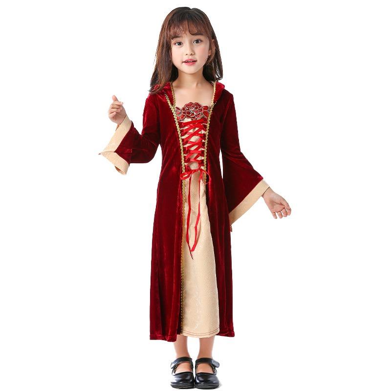 Halloween Medieval Vintage Court Queen Strap-on Dress Parent-Child Performance Costume
