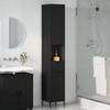 Black Bathroom Cabinet with Drawers 31.5 x 33 x 190 cm