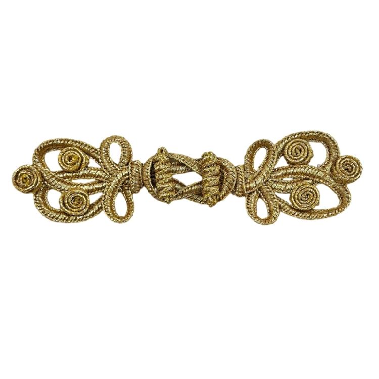 Handwoven Gold Leaf Shape Belt Pendants Cheongsam Belt Pendants For Traditional Costume Embellishment Clothing Project