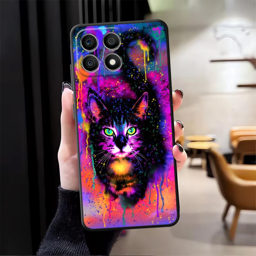 Funda Phone Cover Case for Honor X6 X5b 200 400 Lite 8X Magic5Lite 70 X8 X9a 90 X7 Cool Colored Cat