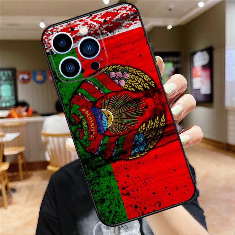 Belarus Flag Coat of Arms Case For iPhone 17 Pro Max 16 15 14 11 12 13 Mini Plus 16e 17 Air Bumper Cover Accessories