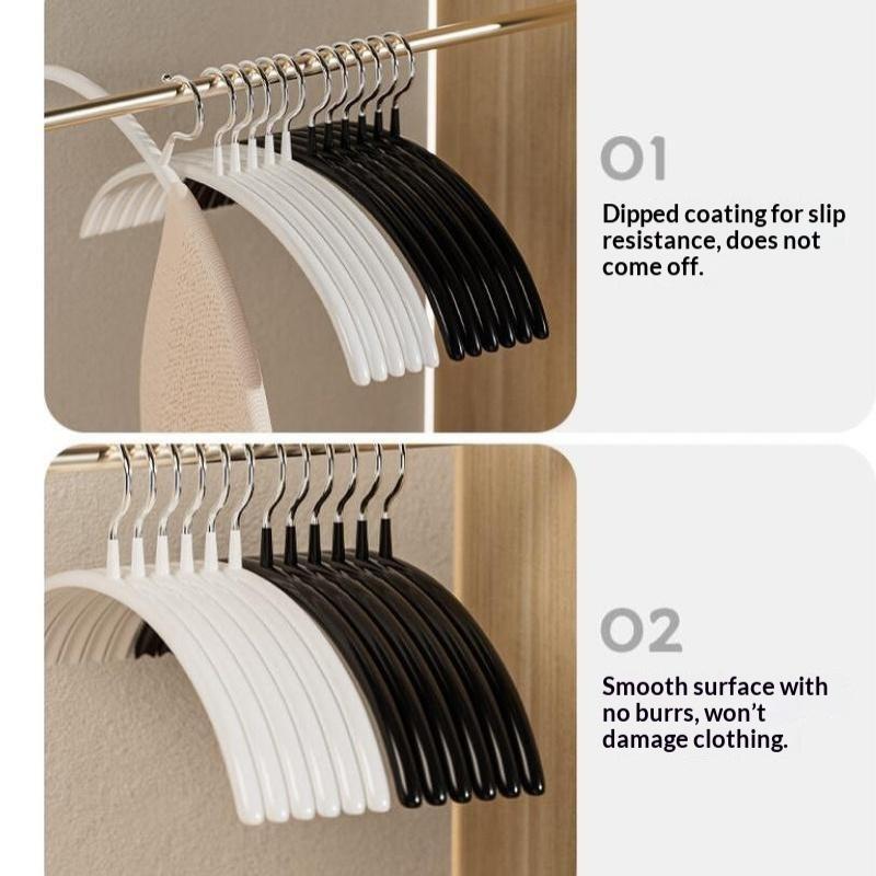 10Pcs Non-Slip No Trace Hangers, Thickened Semi-Circular Metal Clothes Hangers, Space Saving Wardrobe Organizer For Home Use