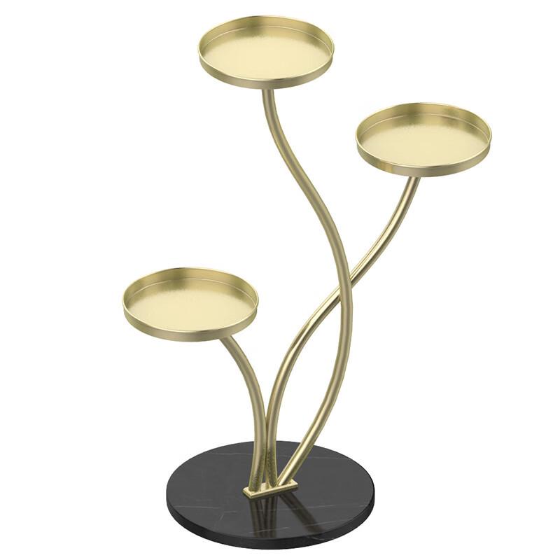 Miling Iron Art Floor Plant Stand with Rock Slab Shelf
