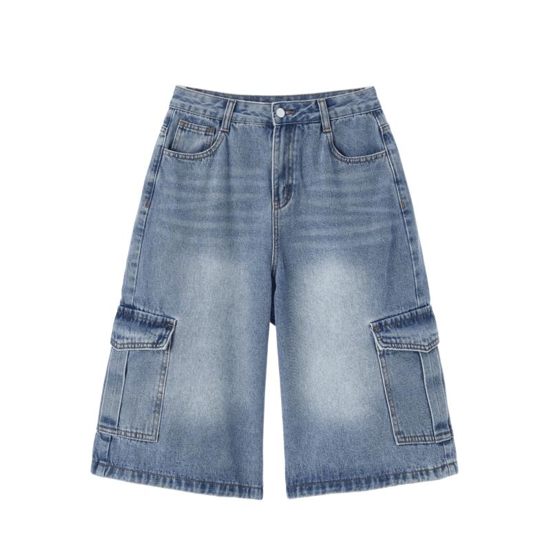 Baitu Women s Wide-Leg Denim Workwear Pants L