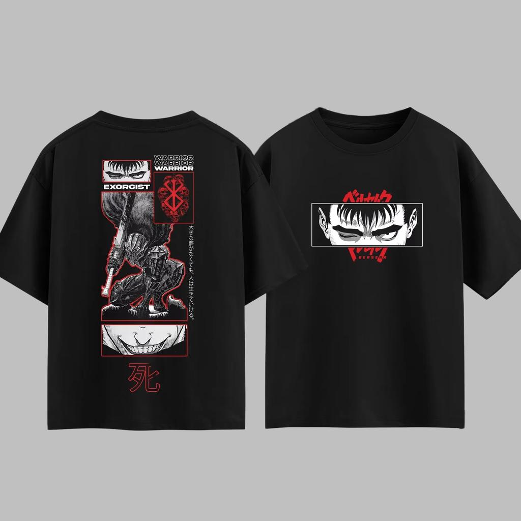Japanese Anime Berserk Dragonslayer Tshirt Unisex and Women Cotton Summer Top Harajuku Style Fashion Round Neck Short Sleeved Tees