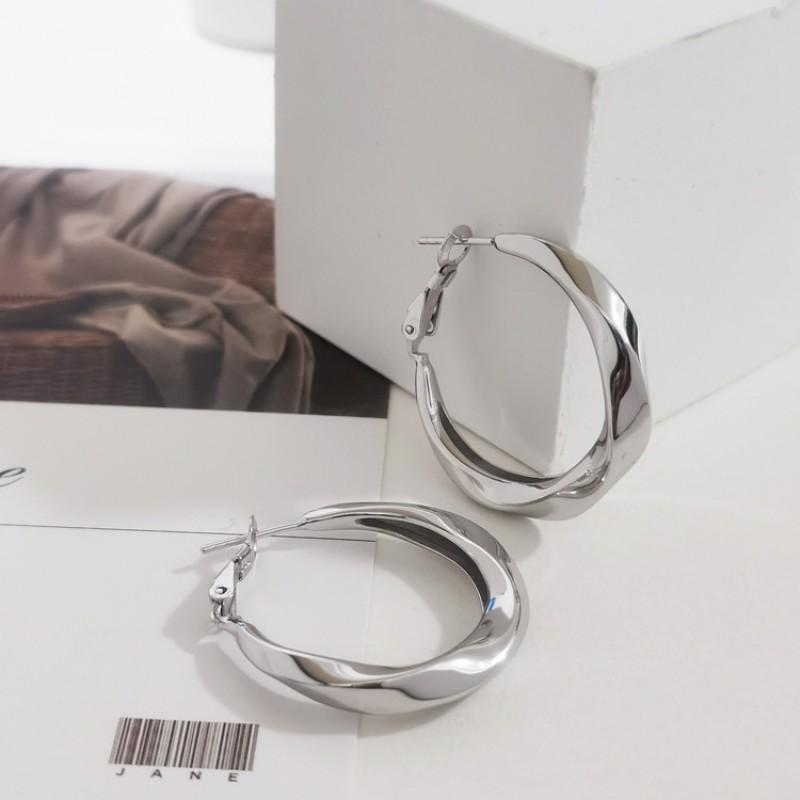 Sterling Geometric Statement Earrings Women Lightweight Luxury Fashion Drop 925 Sterling Silver