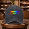 A MenS ATEEZ Rainbow Gradient Baseball Cap Adjustable And Stylish for Outdoor Use Featuring an Urban Design This Lightweight
