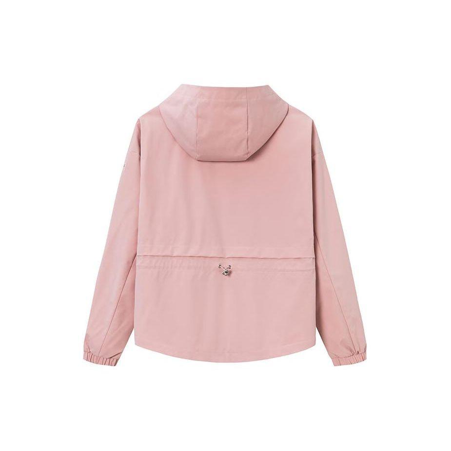 Anta Plain Hooded Woven Sports Running Windbreaker Women outerwear Xiangfei-Pink 162417623S-2