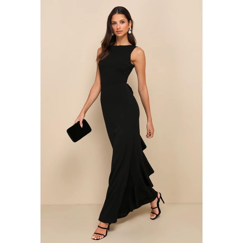 Women's Summer Maxi Dress, Sexy Backless Sleeveless Twist Knot, Slim Fit Streetwear, Solid Party Dress