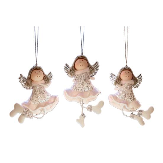 Cute Christmas Tree Hanging Charms Angel Ornaments, Plush Doll Pendant, Xmas Decorative Pastel Color Decor Ornaments for Home Holiday