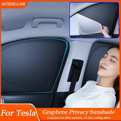 For Tesla Model 3 Y Juniper Highland - Upgraded Sunshade Side Window Shade Cover Windshield Sun Visor Privacy Camping