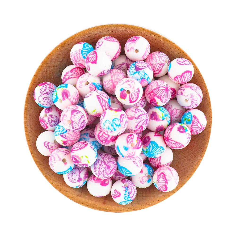 5Pcs 15mm Round Leopard Silicone Printed Beads For Jewelry Making DIY Keychain Necklace Bracelet Jewelry Accessories