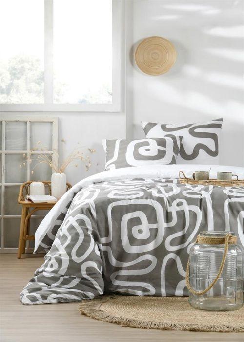 Housse de couette - Geopinto - 240x260cm - 100% coton - 2 taies 63x63cm