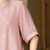 Pashiter Women's Chinese Style Embroidered Short-Sleeve Shirt