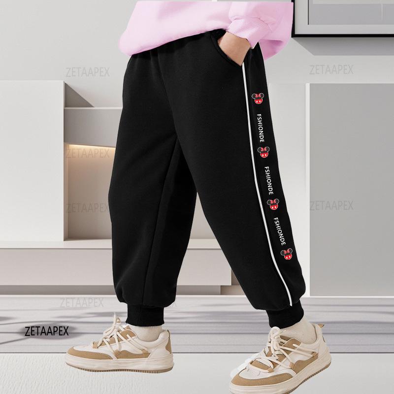 

Джоггеры для девочек больших размеров с флисовой подкладкой - Свободные повседневные спортивные штаны для подростков 3XL for 140-160 jin