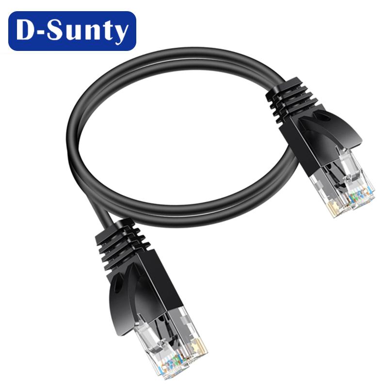 Cat6A Ethernet Slim UTP Network Cable 0.5-30M 32AWG OD 2.8mm Bare Copper RJ45 8P8C ROSH PVC Jacket 5m LAN Patch Cord White Black
