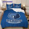 Memphis Grizzlies Bold Fierce Three-piece Set(1 * Duvet Cover + 2 * Pillowcase, Without core)Soft and Comfortable Duvet Cover and Pillowcase