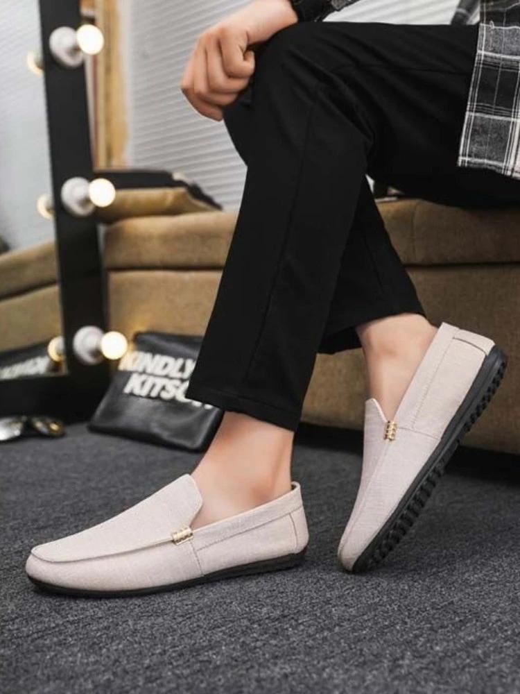 Flat Casual Shoes for Men Black Canvas Summer Man Shoe Low Price Footwear Offer Comfortable Sneakers Classic Original Retro Work
