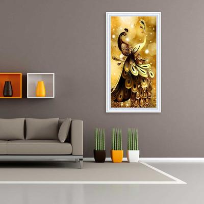 Úplný čtvercový/kulatý vzor diamantové výšivky Křížový steh Zlatý páv Diamantový obraz Vlastní mozaika vyšívání Dárek Home Decor