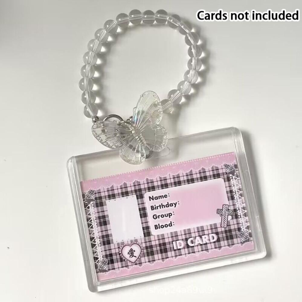 

Fashion Crystal Butterfly Photocard Case Acrylic 3 Inch Idol Photos Protective Cover Transparent Card Storage Cover