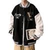 Men's Color-Block Print Baseball Jacket for Students