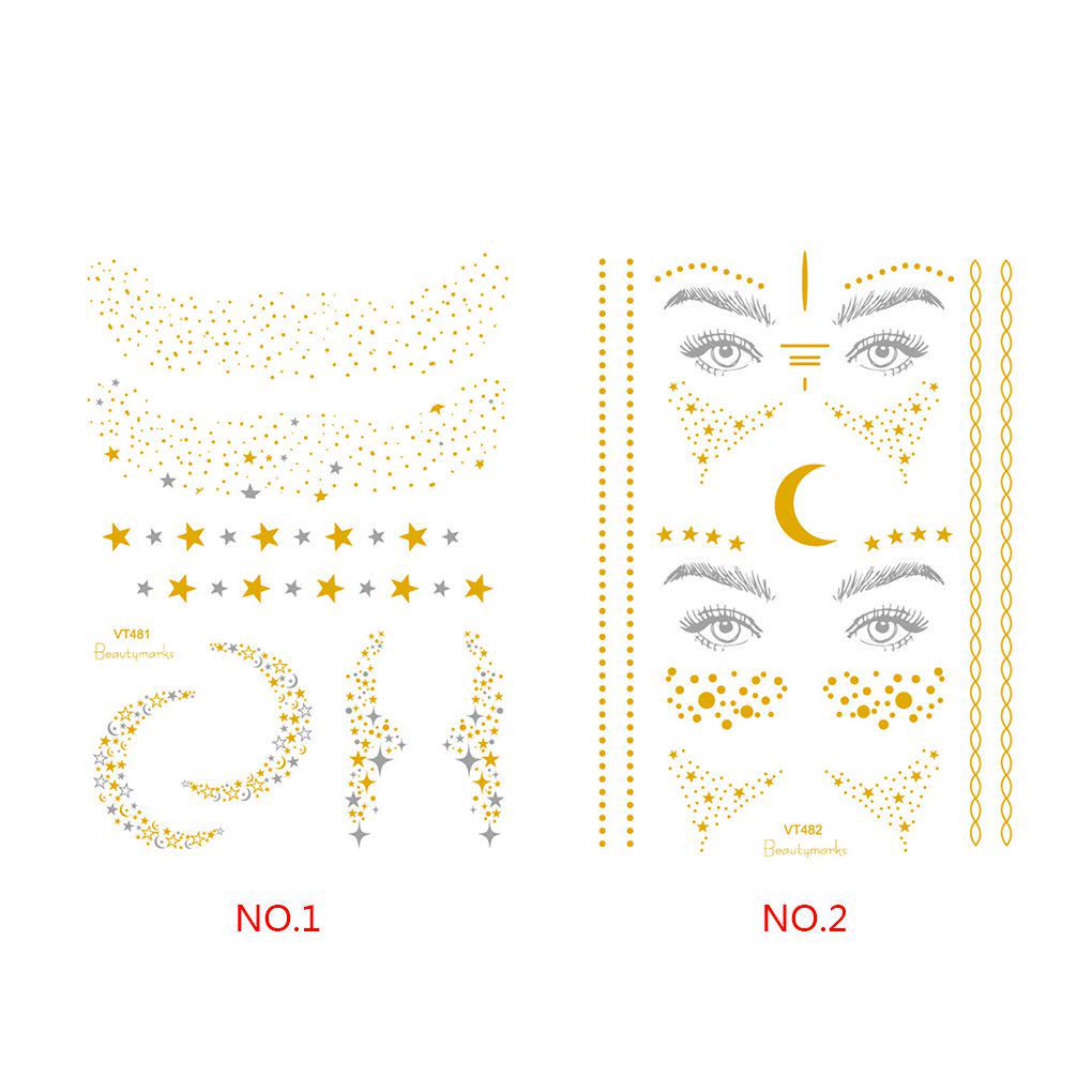 2Pcs Waterproof Temporary Body Art Gems Bronzing Freckles Face Stickers