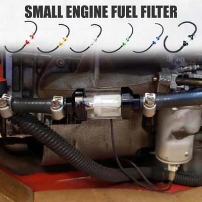Sichtbarer Klarglas-Kraftstofffilter mit verdicktem 5/16-Zoll-Kraftstoffschlauch und Schlauchschellen Universelles Ölfilter-Kit für Motorräder