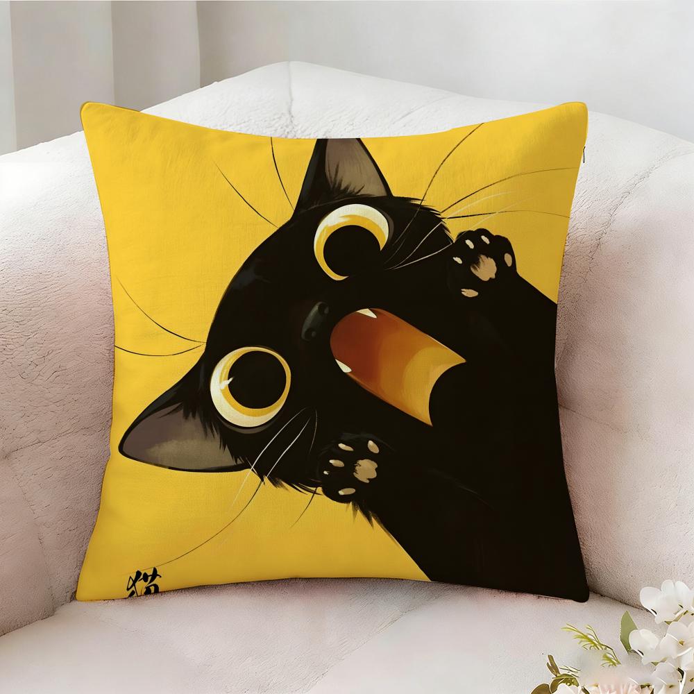 Shocked Cat Art Pillow Case Pillowcase Doublesided Printed Sofa Cushion Bedroom Headboard Pillow