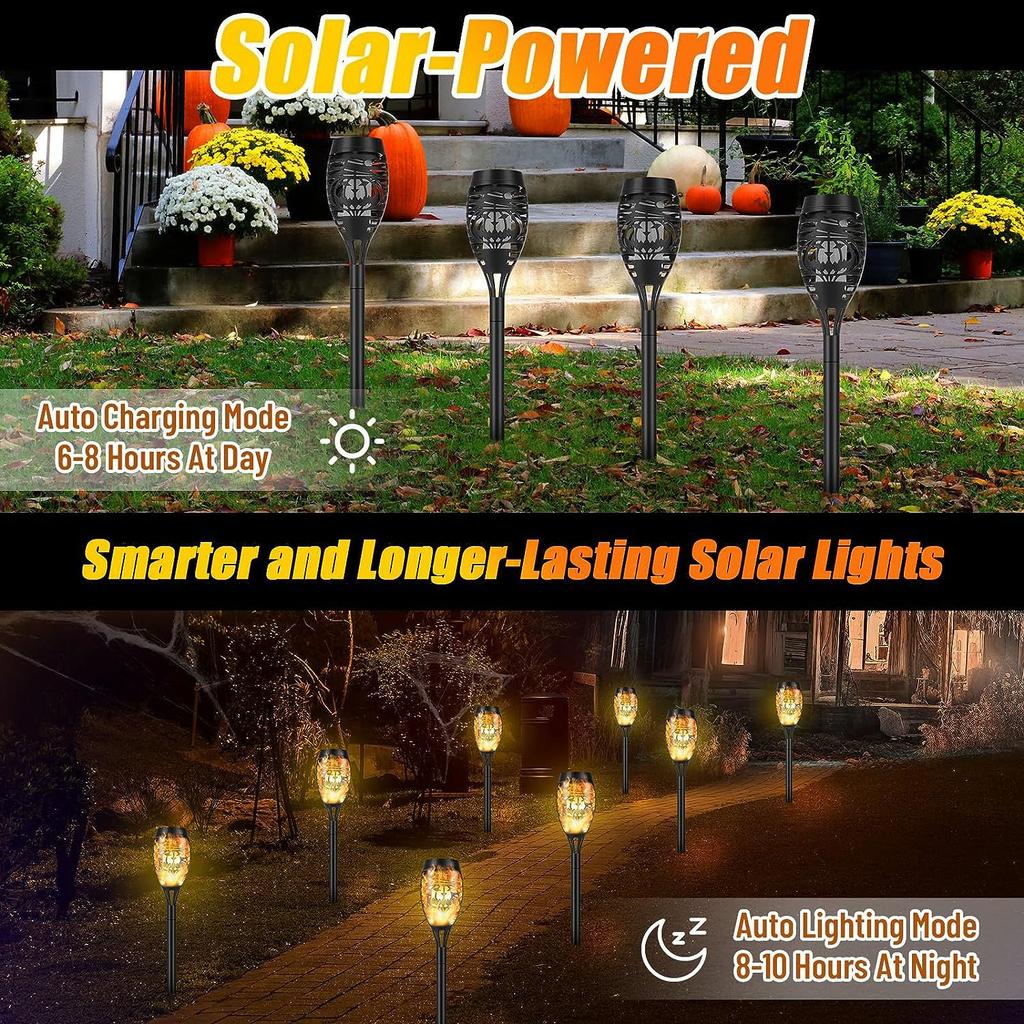 13/12LED Solar Torch Light Skull Light Waterproof Outdoor Lawn Trail Courtyard Plug in Light Halloween and Easter Decoration