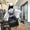 Korean version of Harajuku simple pu men's and women's tide backpack autumn new fashion student schoolbag