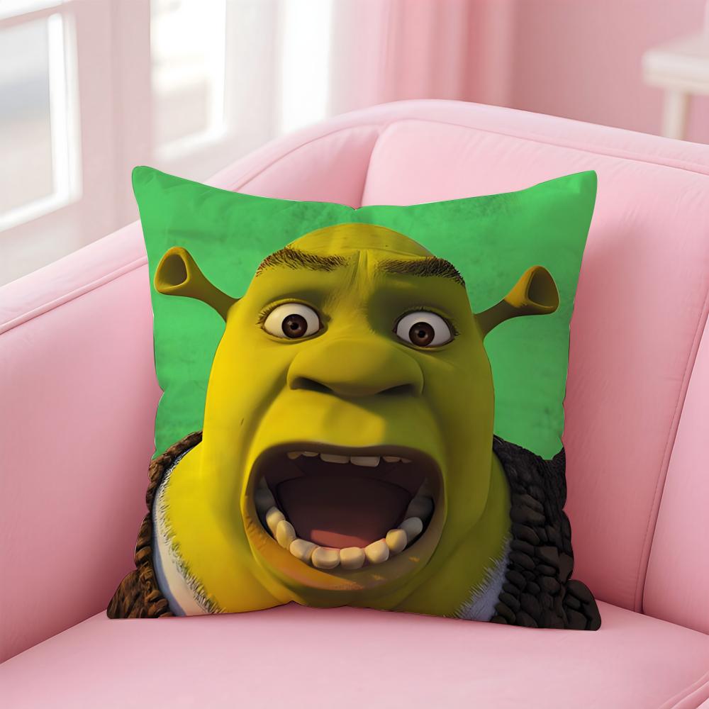anime S-ShrekS Cushion Cover Comfortable Reversible Pillow Cover Ideal for Car Sofa Bedroom & Beyond