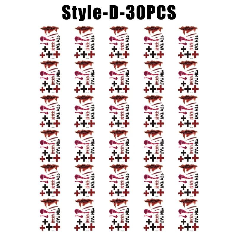 Halloween Waterproof Temporary Tattoo Stickers Sexy Bloody Makeup Zombie Scar Tattoo Decoration Wound Horror Blood Sticker