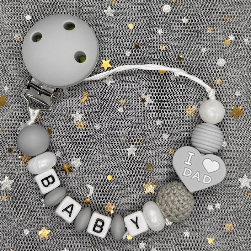 Custom Personalized Name Pacifier Clips BPA Free Silicone Silicone Baby Pacifier Clips Colorful Pacifier Chain Holder Teething