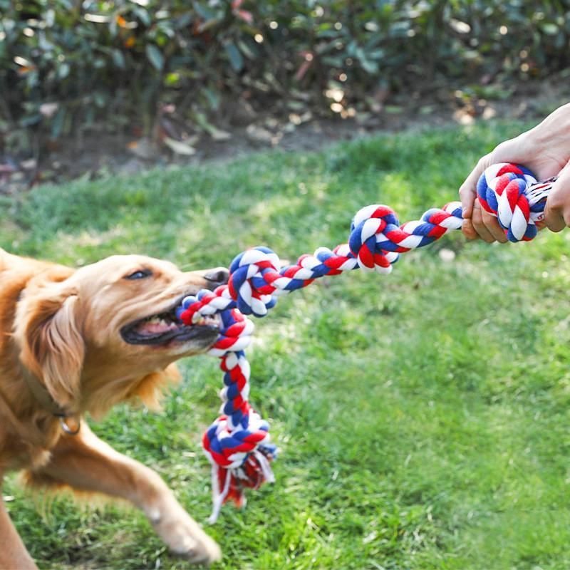 Pet Dog Chew Toy With Cotton Rope For Large Dogs Durable Tether Play