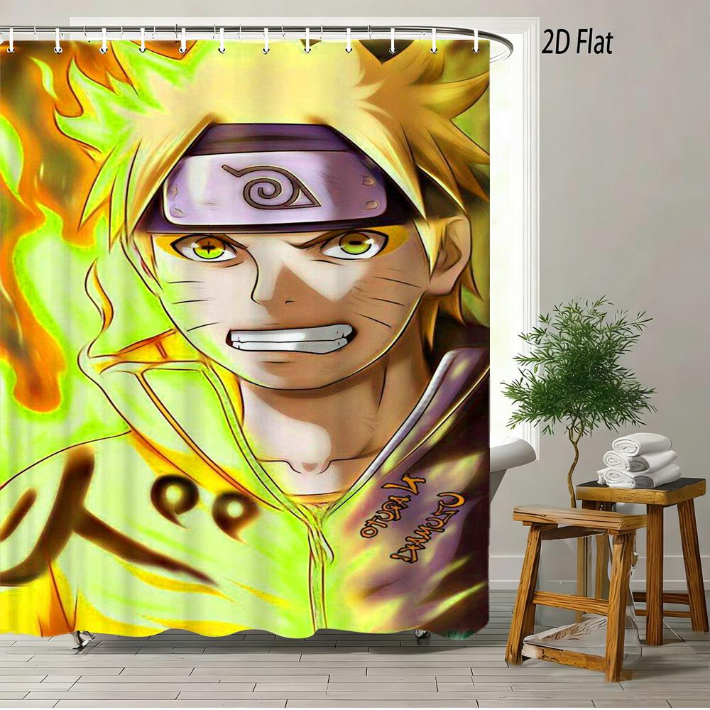 

2D Flat Anime Ninja Chakra Mode Shower Curtain Waterproof Bathroom Decor W60H190(CM)-1 Pcs