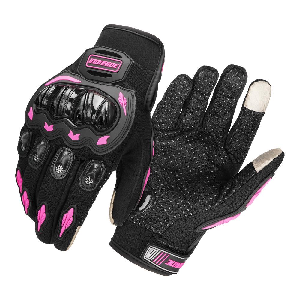 

Men s Full Finger Motorcycle Racing Gloves - Protective, Wear-Resistant, Breathable, Anti-Fall, Outdoor Riding Gloves X-Large рожевий